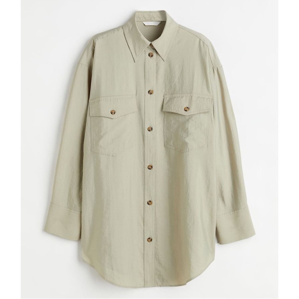 H&M Sage Green Oversized Shirt. NWT size small.